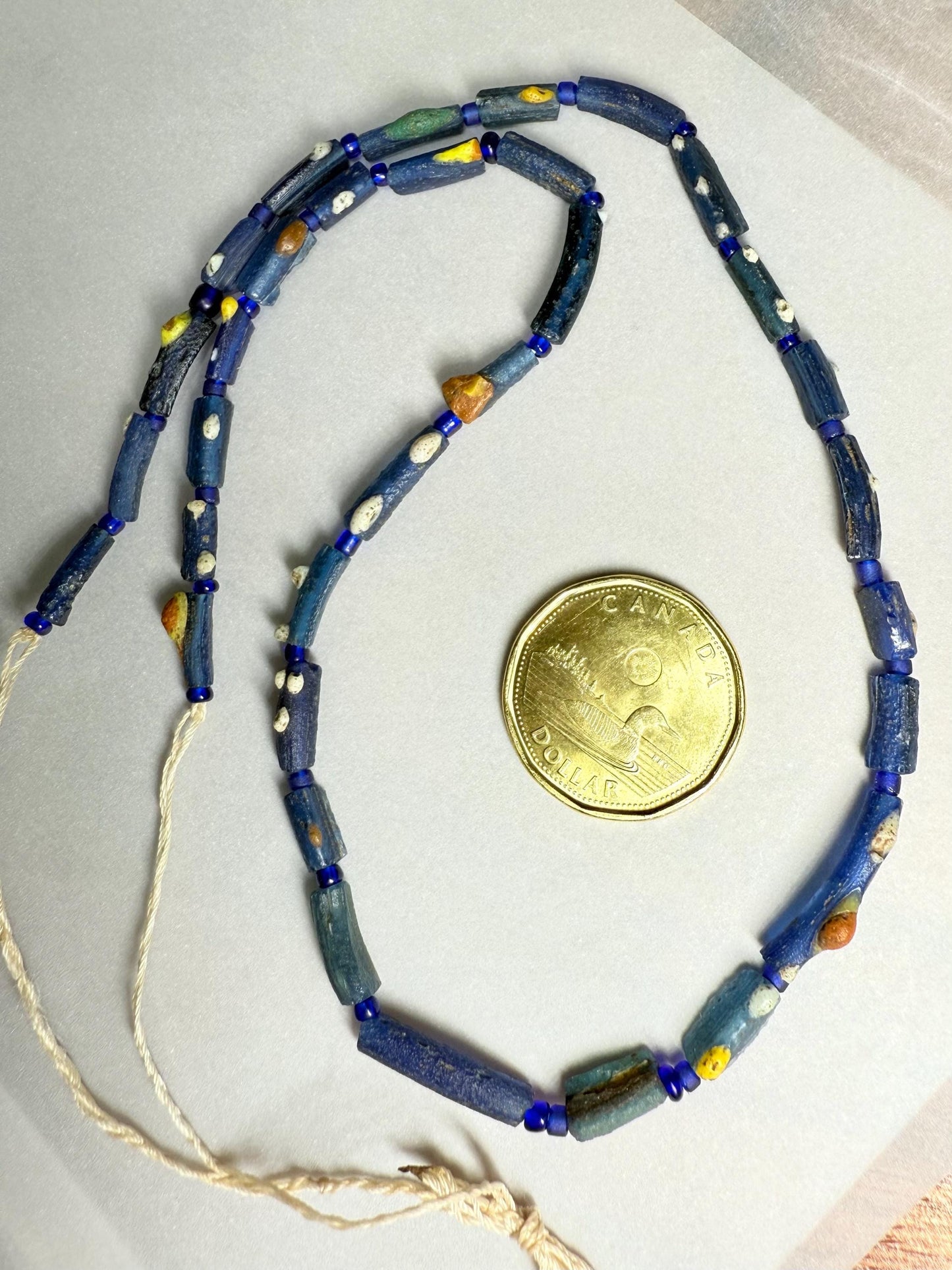Afghani Recycled Roman Glass Beads: Ancient Blue Strand