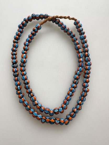 Venetian Inspired Glass Chevron Bead Necklace: Multicolor Nepal Trade Beads