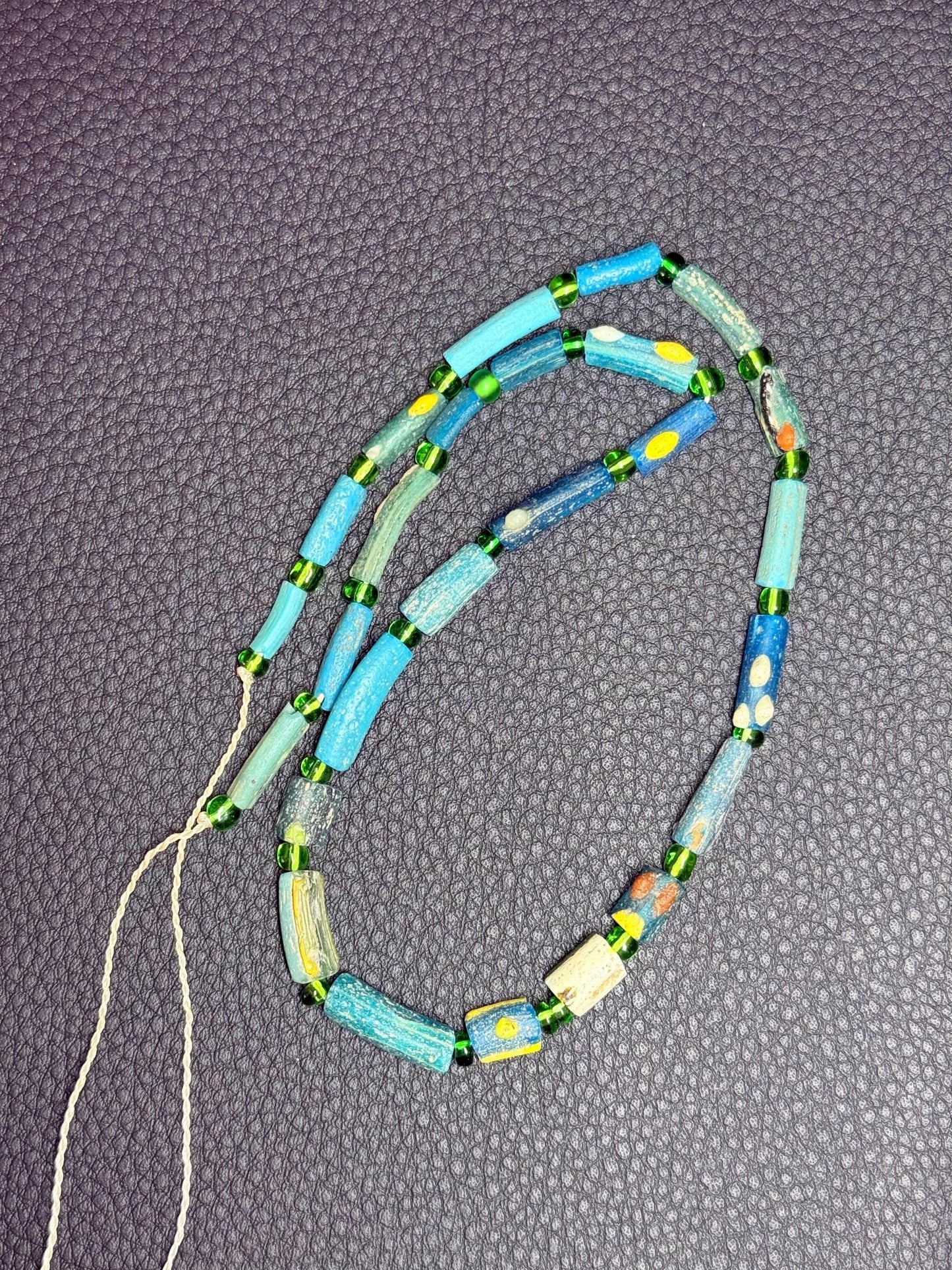 Rare Afghani Ancient Roman Green Glass Beads Full Strand Recycled Roman Glass Beads Afghanistan