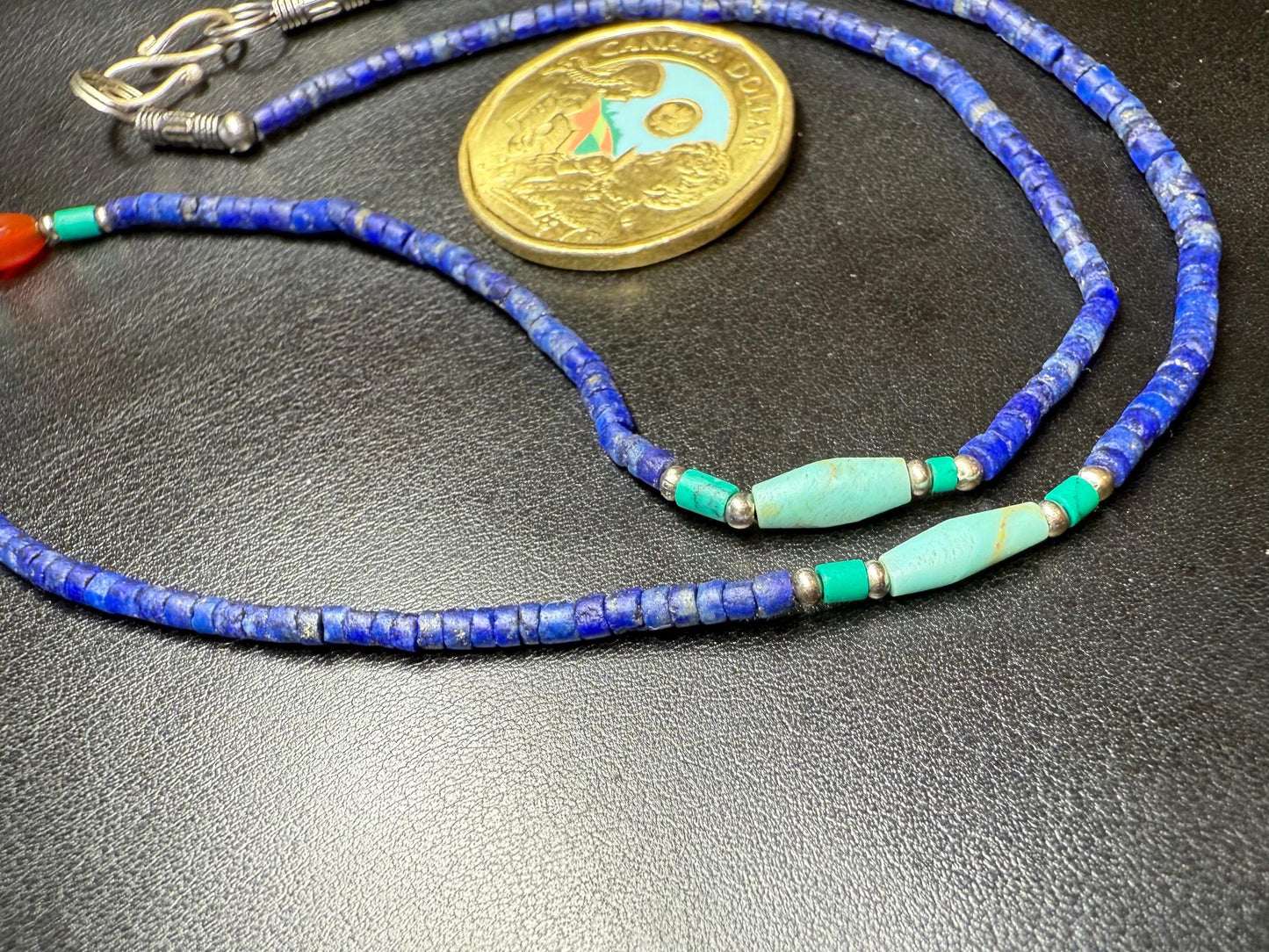 Handmade Lapis Lazuli Pendant Necklace - Bohemian Blue Beaded Design with Afghan Lapis