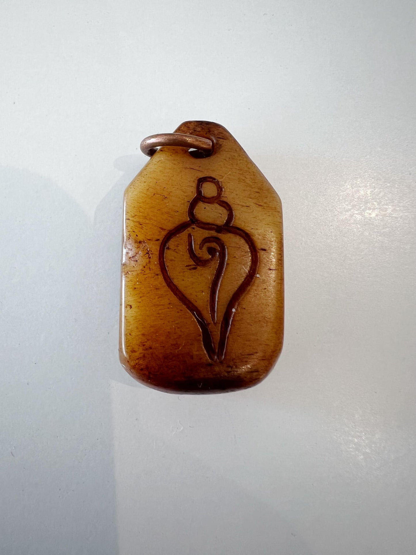 Nepal Tibet Buddhist Carved Unique Symbol Yak Bone Ornament Talisman Pendant