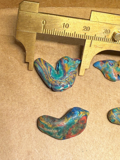 Ancient-Style Mosaic Glass Phoenician Rainbow Bird Pendant