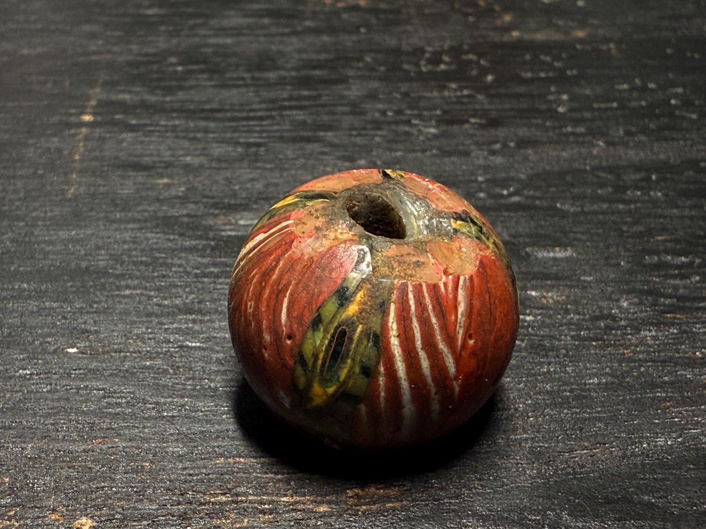 Ancient Jatim Mosaic Glass Bead: Intricate Design