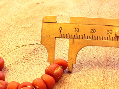 Nepal Tibetan Style Antique Red Glass Melon Beads, Vintage DIY Jewelry Supplies