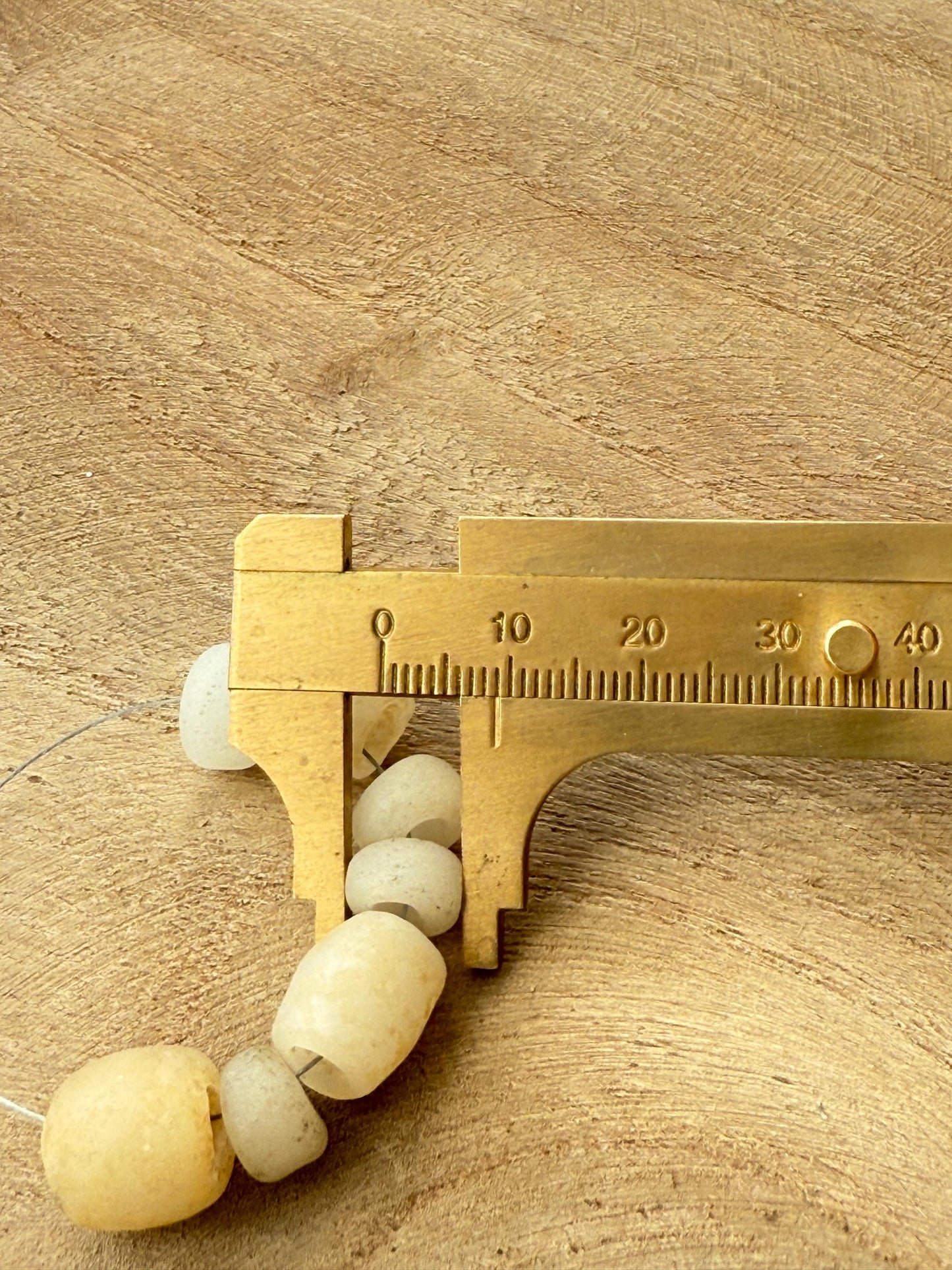 Nepal Tibetan Style Antique White Glass Beads, Vintage DIY Jewelry Supplies