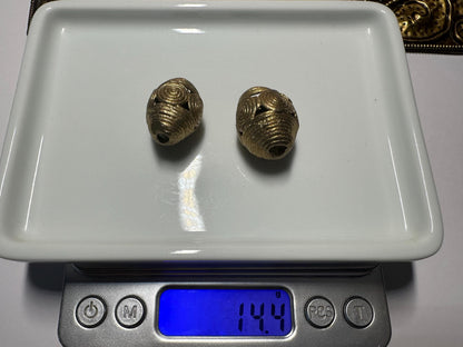 Handmade Ashanti Brass Oval Beads: African Jewelry Design