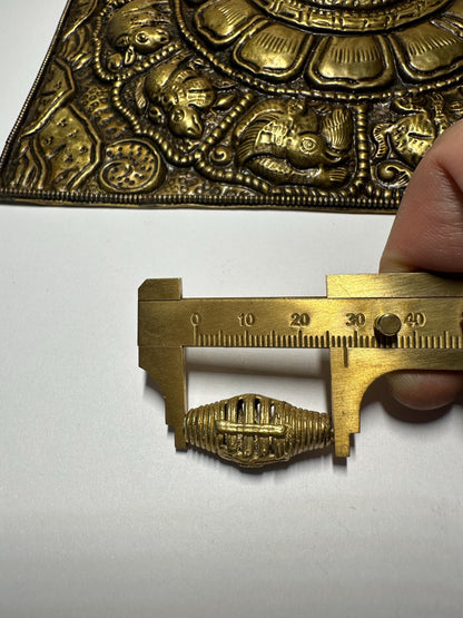 African Brass Beads,Ghana Ivory Coast Lost Wax Technique. Spiral Weave,handcrafted designer