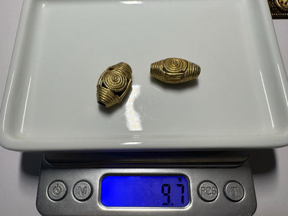 African Brass Beads,,Ghana Ivory Coast Lost Wax Technique,handcrafted designer