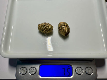Ghana Bi-cone Brass Beads, African Beads Ashanti lost wax bronze casting Ghana,handcrafted designer