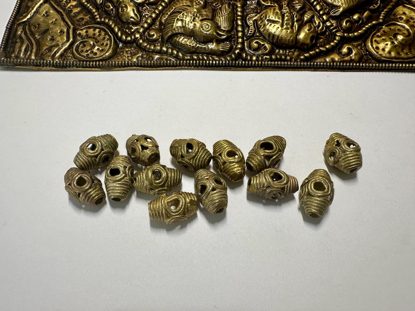 Handmade African Brass Bi-Cone Beads: Vintage Jewelry Design