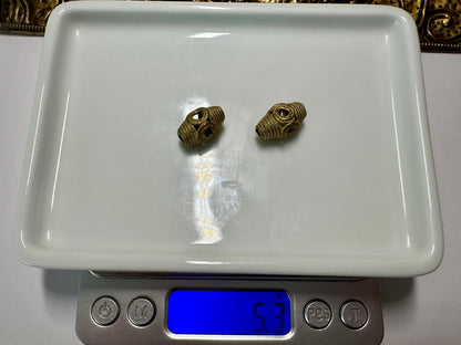 Handmade African Brass Bi-Cone Beads: Vintage Jewelry Design