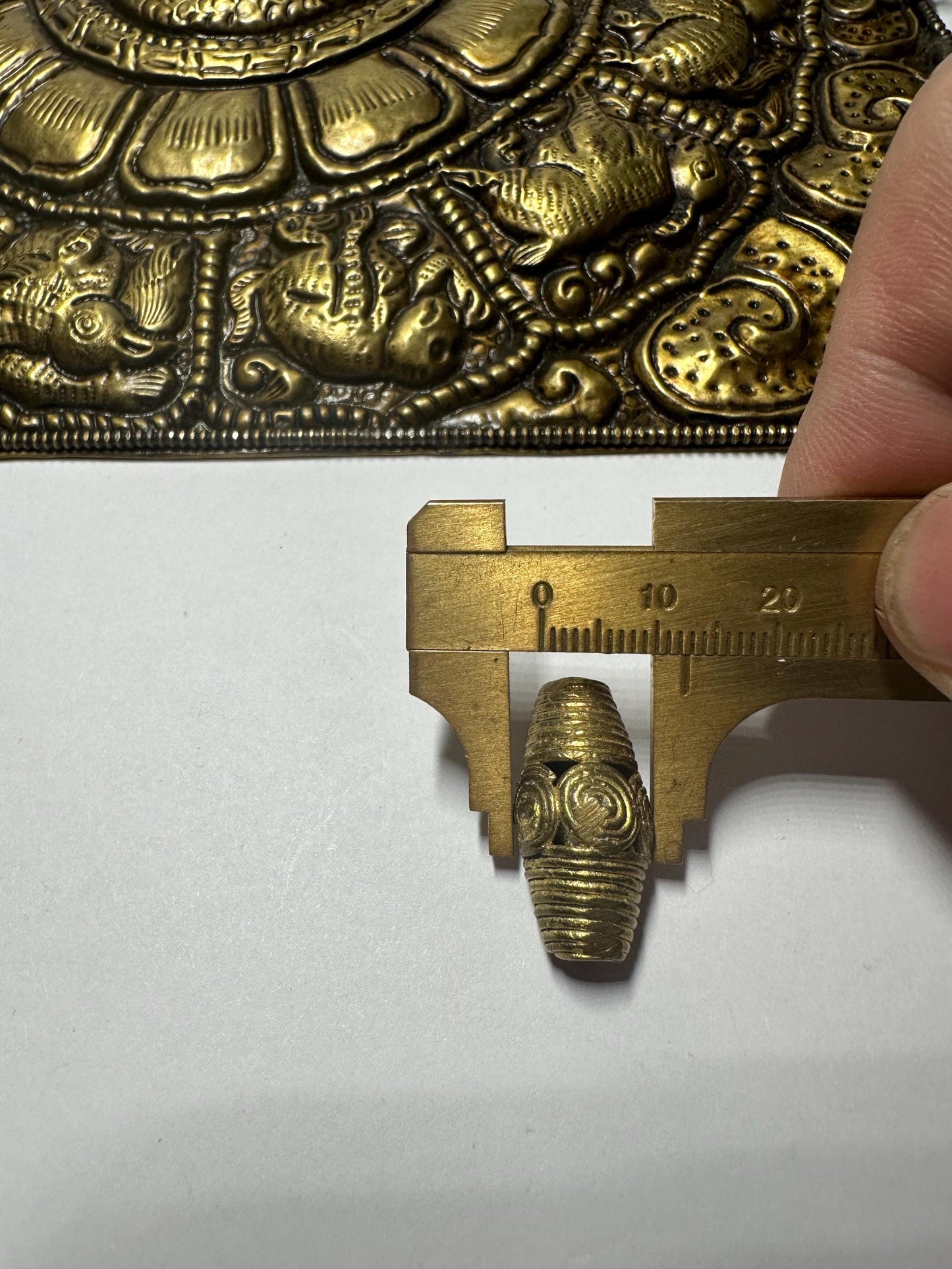 Ghana Bi-cone Brass Beads, African Beads Ashanti lost wax bronze casting Ghana,handcrafted designer