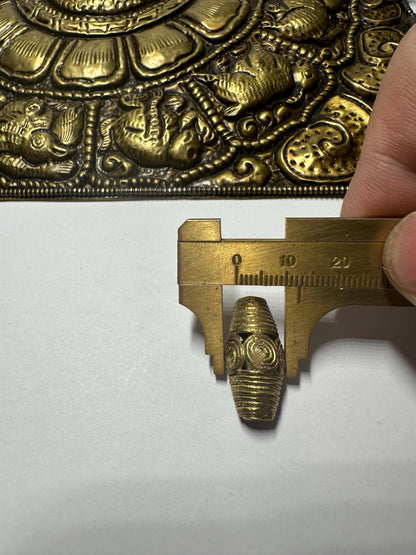 Ghana Bi-cone Brass Beads, African Beads Ashanti lost wax bronze casting Ghana,handcrafted designer