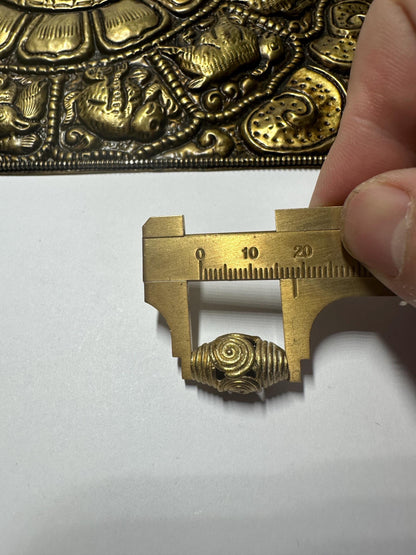 Ghana Bi-cone Brass Beads, African Beads Ashanti lost wax bronze casting Ghana,handcrafted designer