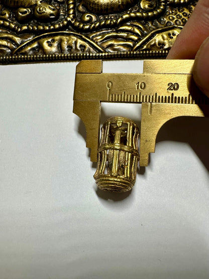 Beads African Brass Lattice Tube Bead