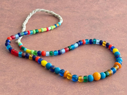 Handcrafted Colorful Middle Eastern Glass Beads Necklace | Unique Statement Jewelry