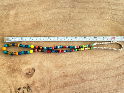Handcrafted Colorful Middle Eastern Glass Beads Necklace | Unique Statement Jewelry