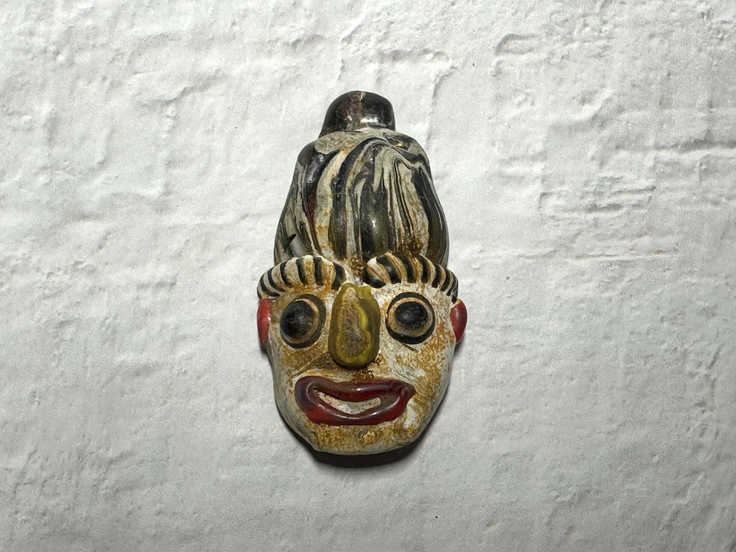 Antique Phoenician Face Pendant - Handcrafted Mosaic Glass Artifact(P1027)