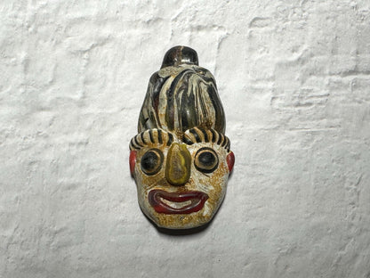 Antique Phoenician Face Pendant - Handcrafted Mosaic Glass Artifact(P1027)