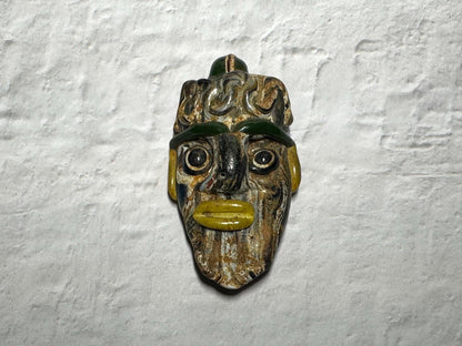 Handcrafted Antique Phoenician Face Pendant - Mosaic Glass Design(P1043)