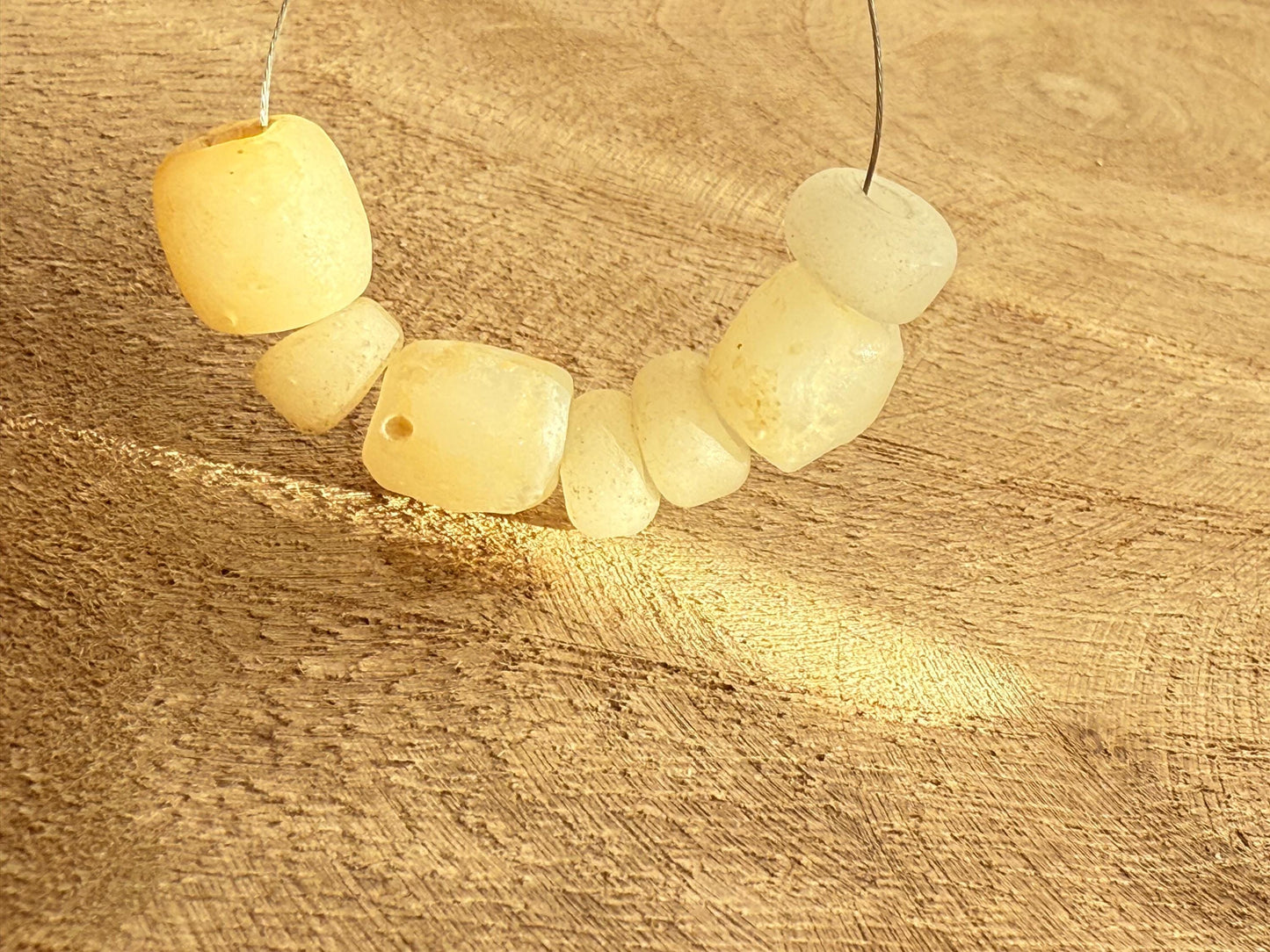 Nepal Tibetan Style Antique White Glass Beads, Vintage DIY Jewelry Supplies