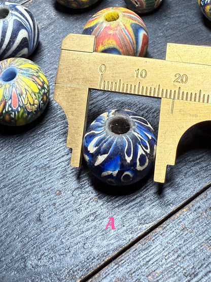 Ancient Jatim Mosaic Glass Bead: Intricate Design Vintage Bead