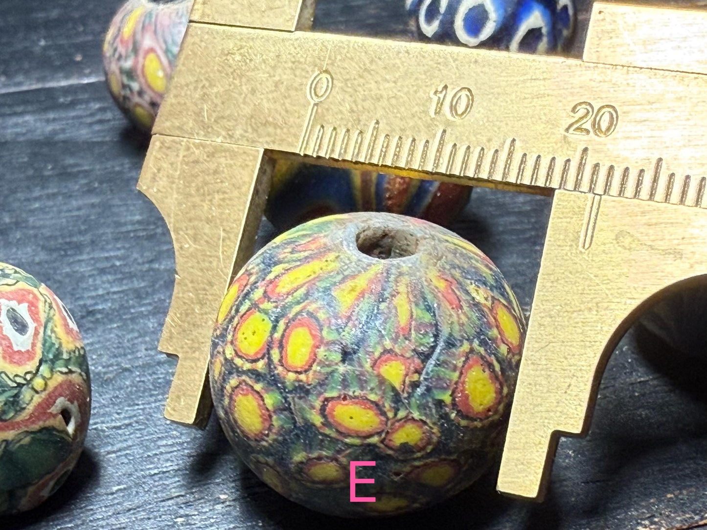 Ancient Jatim Mosaic Glass Bead: Intricate Design Vintage Bead