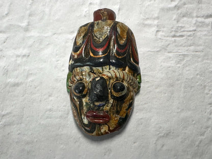 Antique Handcrafted Glass Face Pendant  Phoenician Design(P1018)