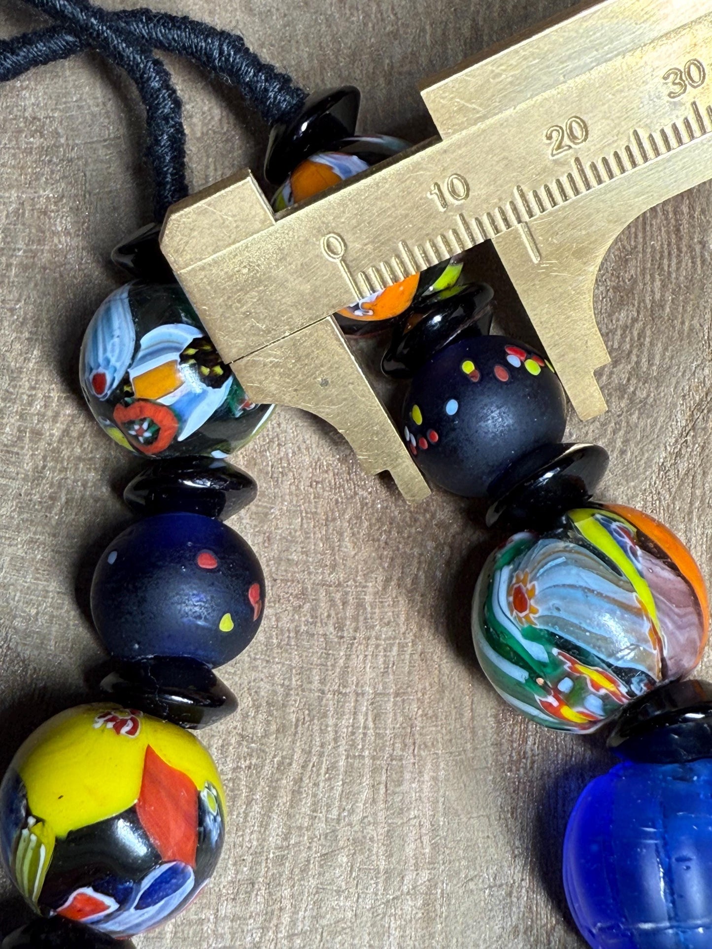 Vintage Mosaic Glass Bead Necklace: Central Asian Jewelry Making