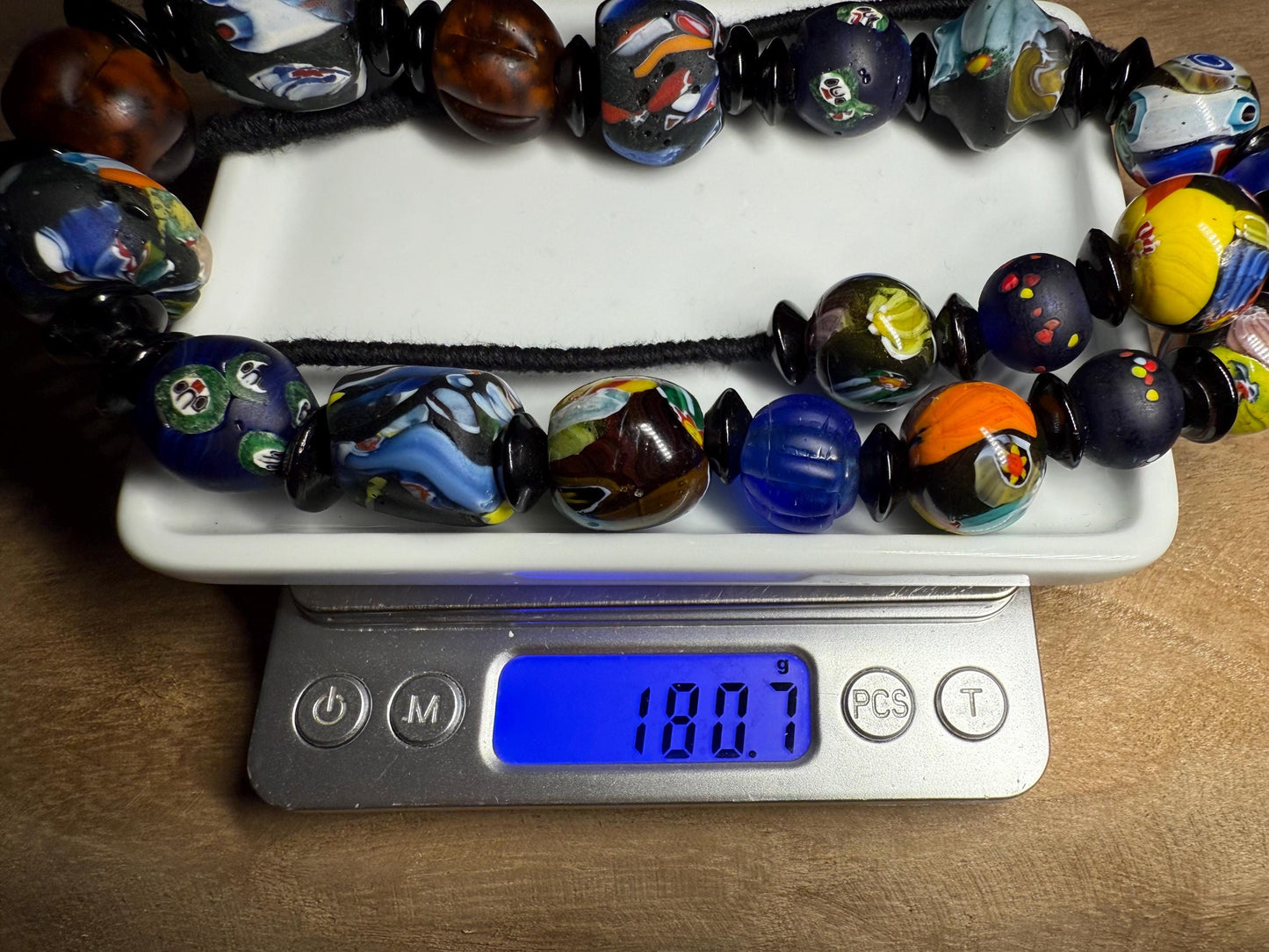 Vintage Mosaic Glass Bead Necklace: Central Asian Jewelry Making