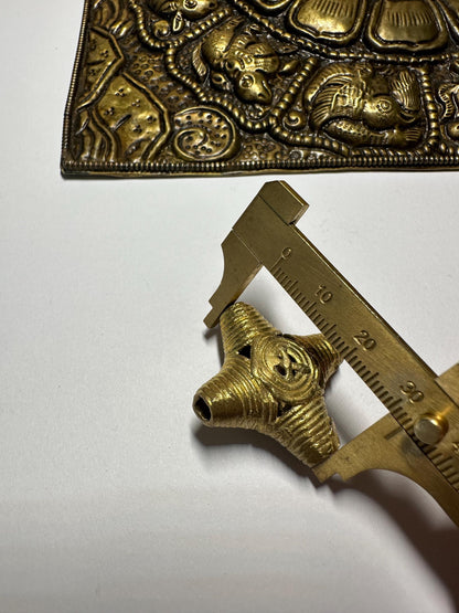 African Brass Bi-cone Metal Beads from Ghana