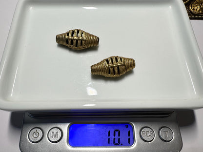 African Brass Beads,Ghana Ivory Coast Lost Wax Technique. Spiral Weave,handcrafted designer