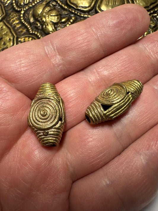 African Brass Beads,,Ghana Ivory Coast Lost Wax Technique,handcrafted designer