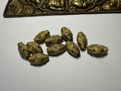 African Brass Beads,,Ghana Ivory Coast Lost Wax Technique,handcrafted designer