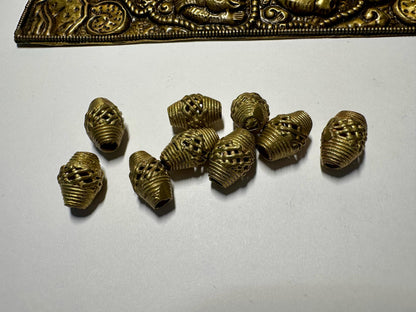 Ghana Bi-cone Brass Beads, African Beads Ashanti lost wax bronze casting Ghana,handcrafted designer