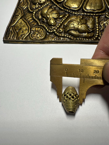 Ghana Bi-cone Brass Beads, African Beads Ashanti lost wax bronze casting Ghana,handcrafted designer