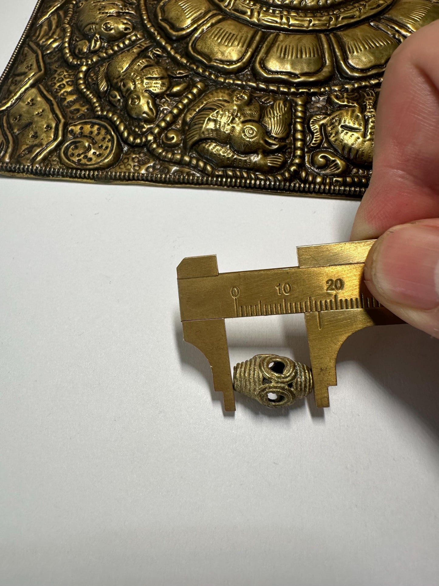 Handmade African Brass Bi-Cone Beads: Vintage Jewelry Design