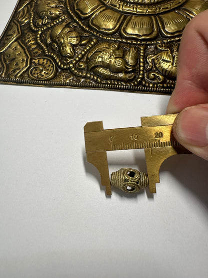 Handmade African Brass Bi-Cone Beads: Vintage Jewelry Design