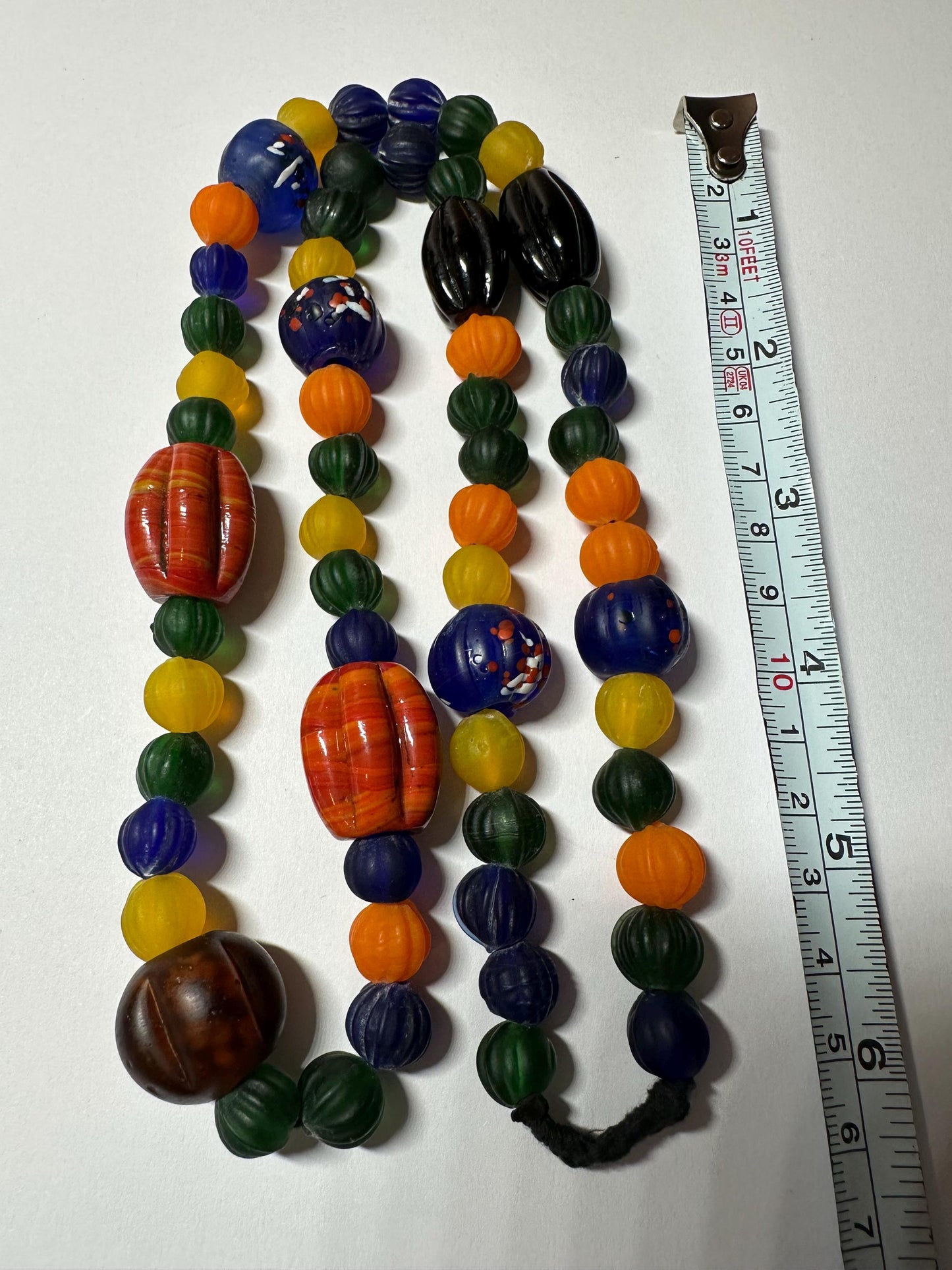 Handcrafted Nepalese Glass Melon Beads Strand | Authentic Himalayan Jewelry Supplies for Crafting