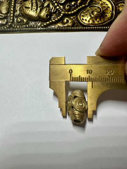 Ghana Bi-cone Brass Beads, African Beads Ashanti lost wax bronze casting Ghana,handcrafted designer