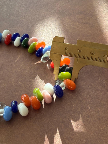 Handcrafted West Asian Tear Drop Glass Bead Necklace