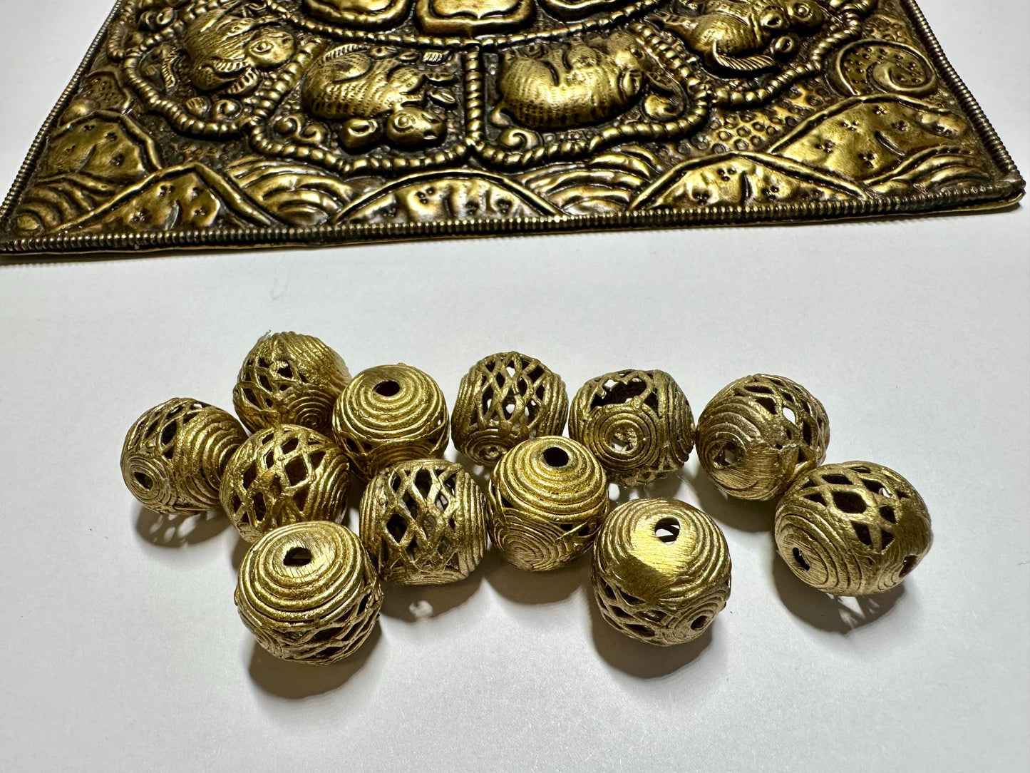 Ghana cage beads, African Beads Ashanti lost wax bronze casting Ghana,handcrafted designer