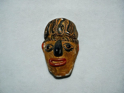 Rare Phoenician Mosaic Glass Pendant - Antique Face Jewelry(P1066)