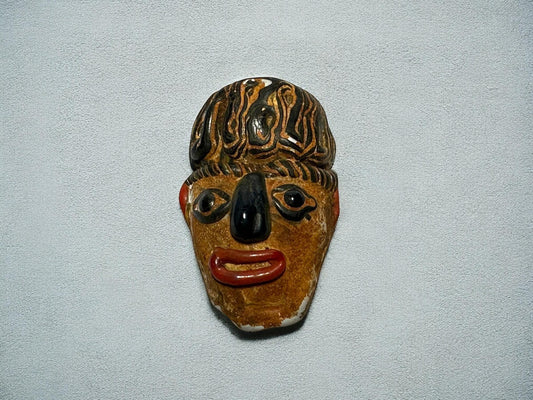 Rare Phoenician Mosaic Glass Pendant - Antique Face Jewelry(P1066)