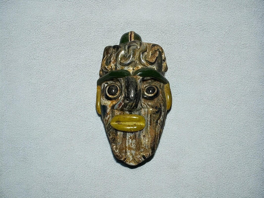 Handcrafted Antique Phoenician Face Pendant - Mosaic Glass Design(P1043)