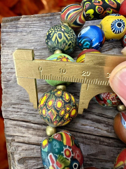 Antique Millefiori Glass Bead Necklace: Venetian African Trade Beads