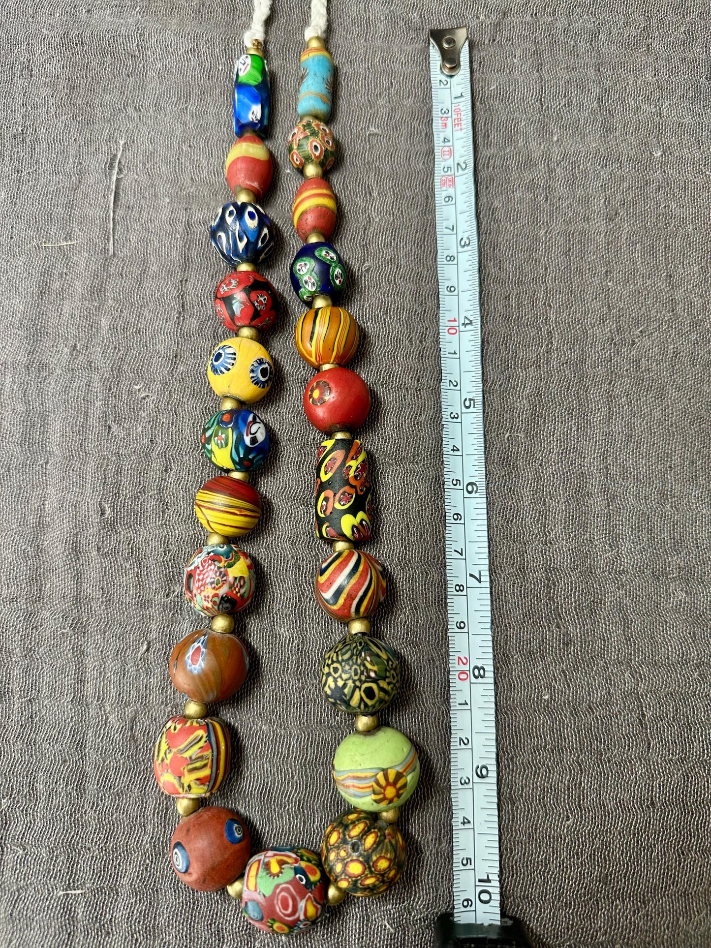 Antique Millefiori Glass Bead Necklace: Venetian African Trade Beads