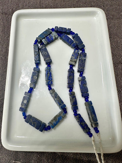 Handmade Afghan Lapis Lazuli Necklace: Boho Gemstone Jewelry