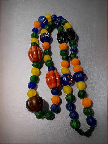 Handcrafted Nepalese Glass Melon Beads Strand | Authentic Himalayan Jewelry Supplies for Crafting