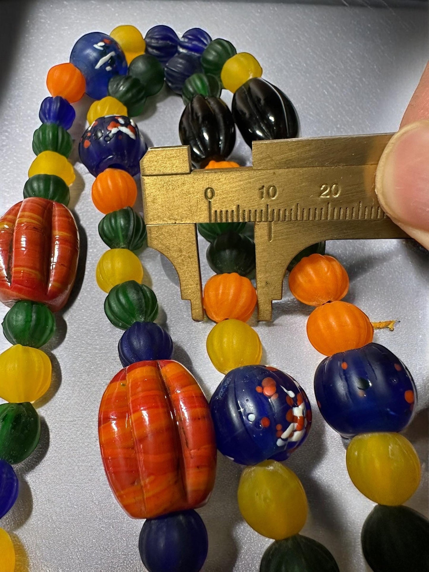 Handcrafted Nepalese Glass Melon Beads Strand | Authentic Himalayan Jewelry Supplies for Crafting